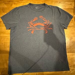 J. Crew Charcoal Tee with Orange Crab Graphic